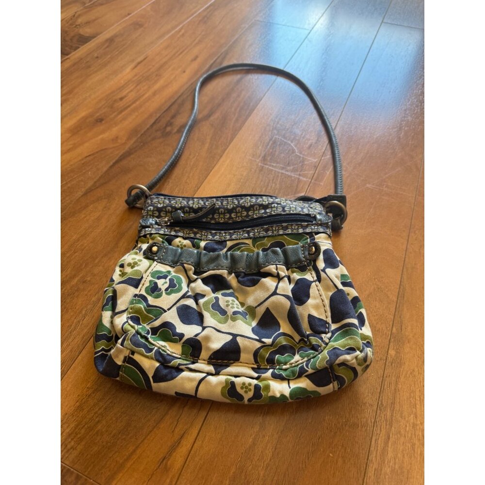 Fossil Floral Canvas & Leather Crossbody Bag